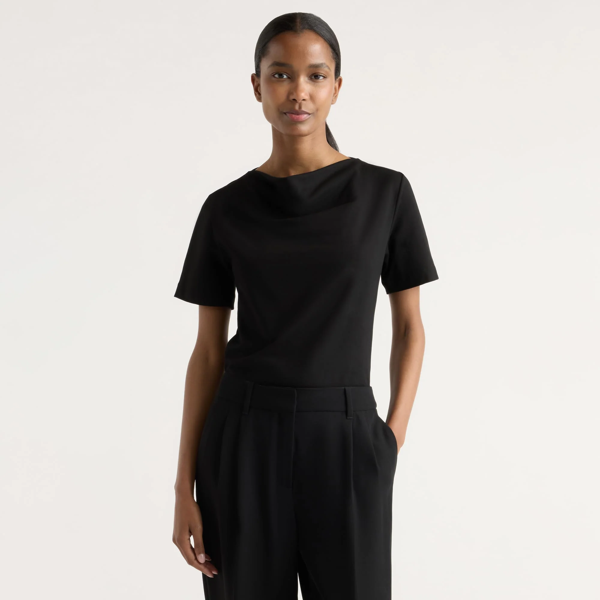 Kendra Organic Cotton Cowl-Neck Tee