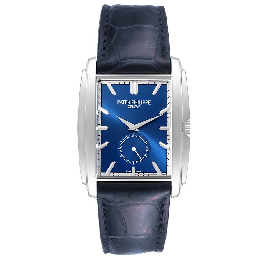 Patek Philippe Gondolo Small Seconds White Gold Blue Dial Mens Watch 5124 Papers