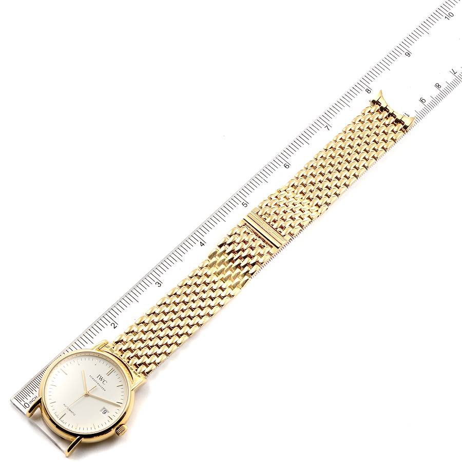 IWC Portofino Automatic White Dial Yellow Gold Mesh Bracelet Yellow Gold Mens Watch IW925101