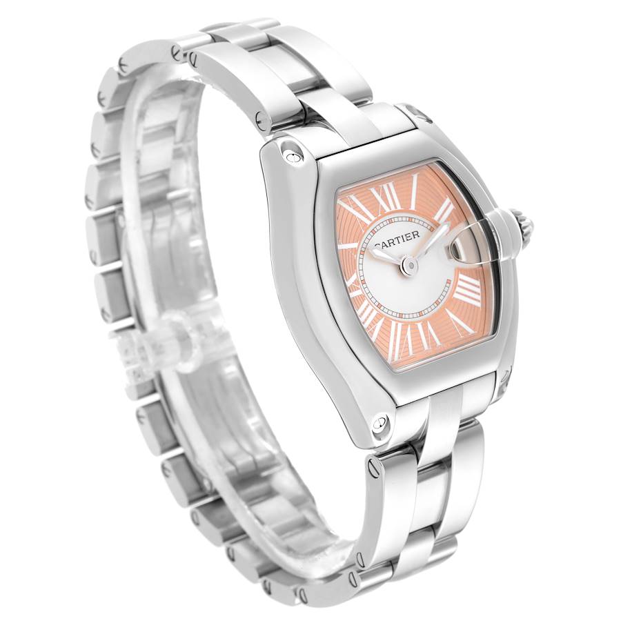 Cartier Roadster Coral Dial Limited Edition Steel Ladies Watch W62054V3
