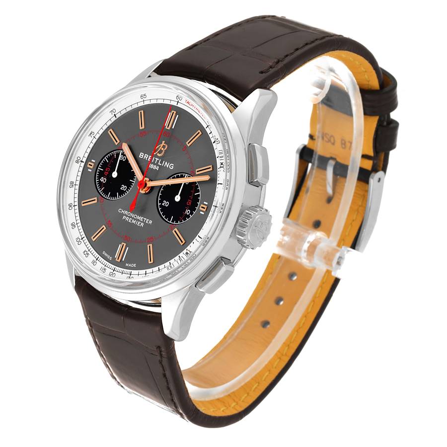Breitling Premier B01 Chronograph Grey Dial Steel Mens Watch AB0118