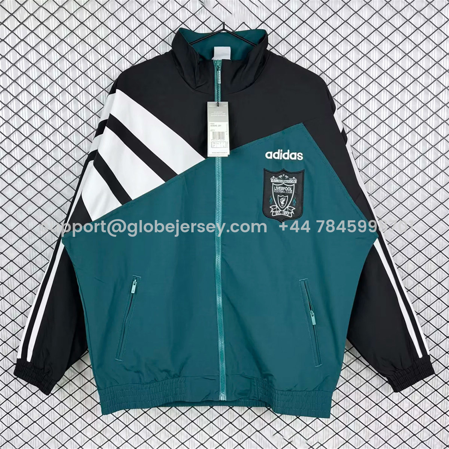 Retro Liver.pool 1995-96 Green And Black Windbreaker