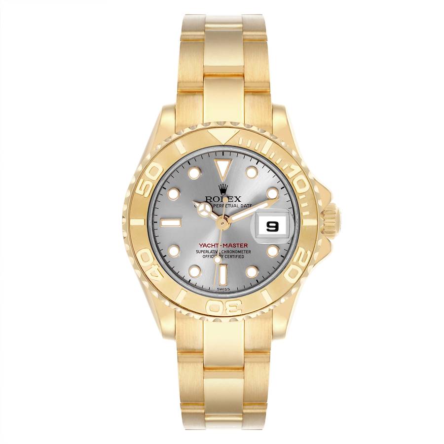 Rolex Yachtmaster 29 Yellow Gold Silver Dial Ladies Watch 169628
