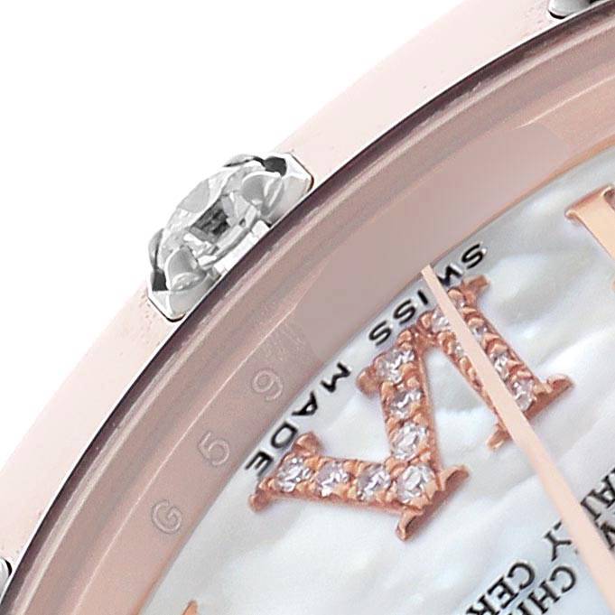 Rolex Pearlmaster Mother Of Pearl Dial Everose Diamond Ladies Watch 81315