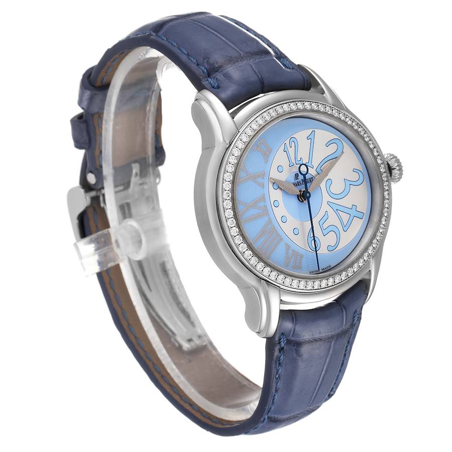 Audemars Piguet Millenary Blue Dial Steel Diamond Ladies Watch 77301ST