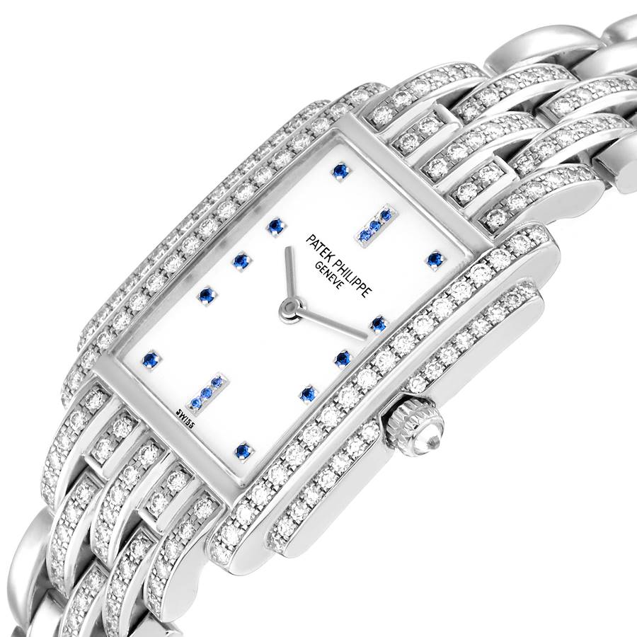 Patek Philippe Gondolo 18k White Gold Diamond Ladies Watch 4825