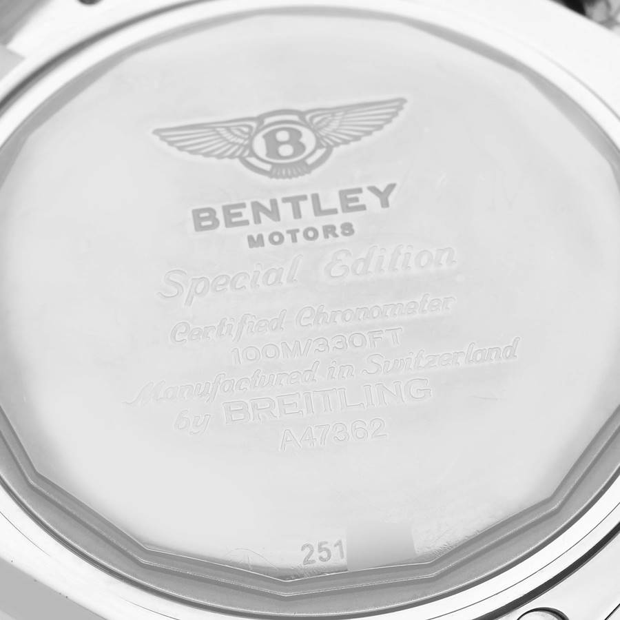 Breitling Bentley GMT Blue Dial Chronograph Steel Mens Watch A47362