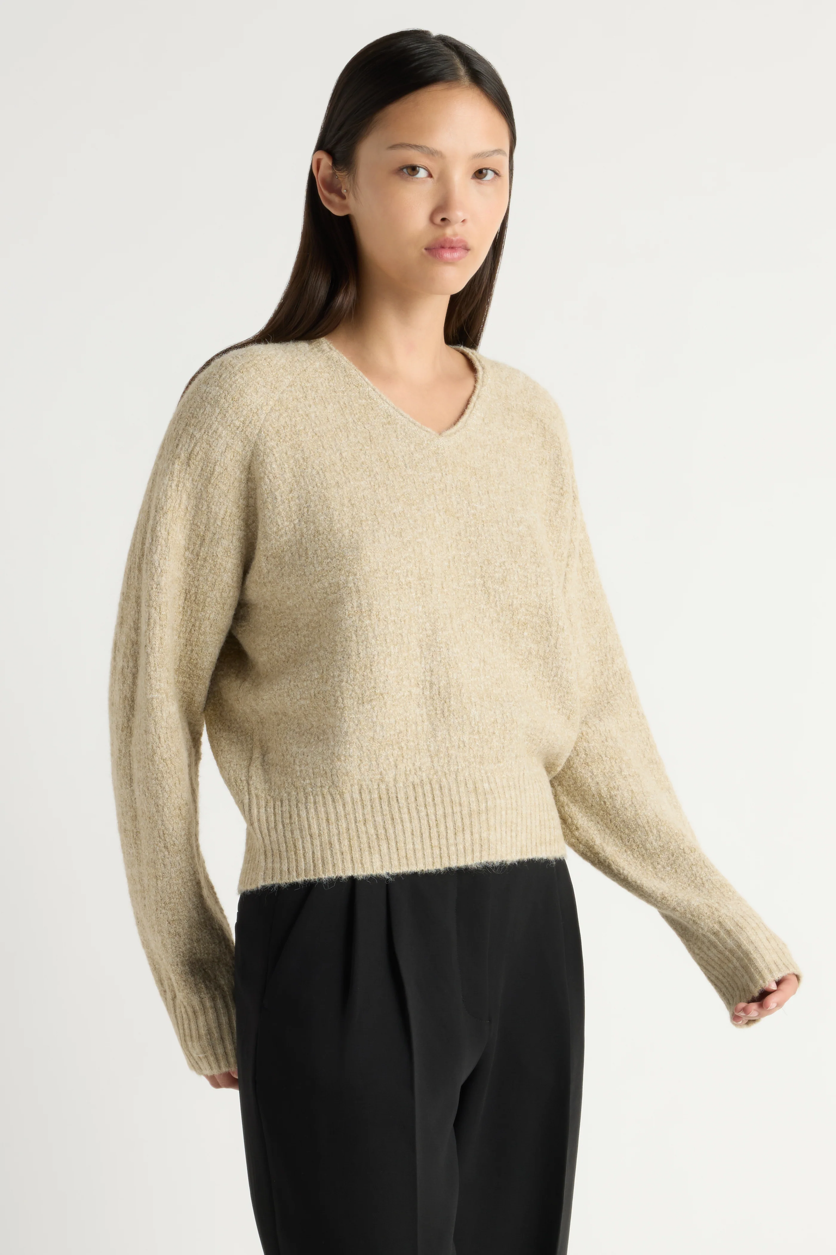 Jace Fuzzy V-Neck Sweater