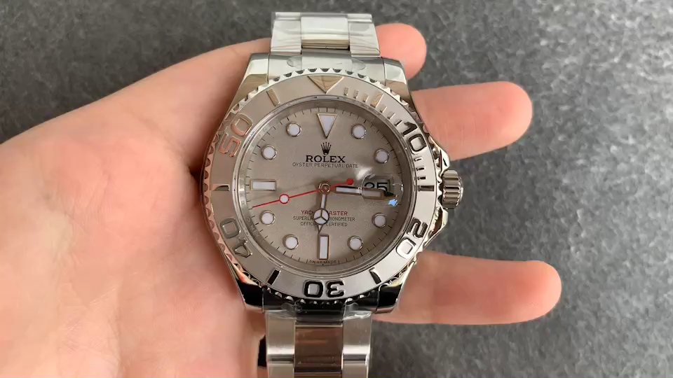 Rolex Yachtmaster 168622 Platinum Stainless Steel Silver Dial 35mm Unisex Replica Watch