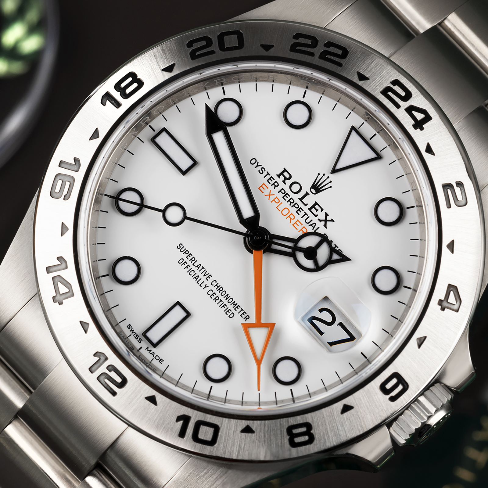 Rolex Explorer II 42 White Dial Orange Hand Mens Watch 216570