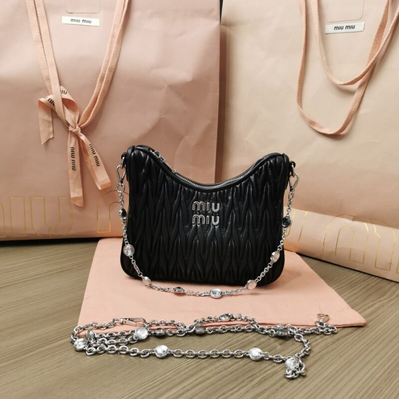 Replica Miu Miu Matelassé Crystal Black