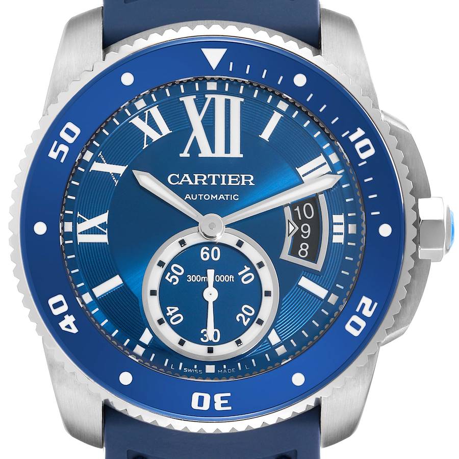 Cartier Calibre Diver Blue Dial Steel Mens Watch WSCA0010