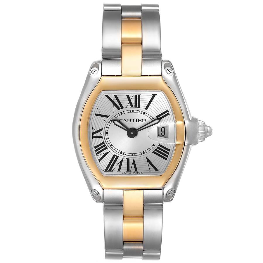 Cartier Roadster Steel Yellow Gold Silver Dial Ladies Watch W62026Y4