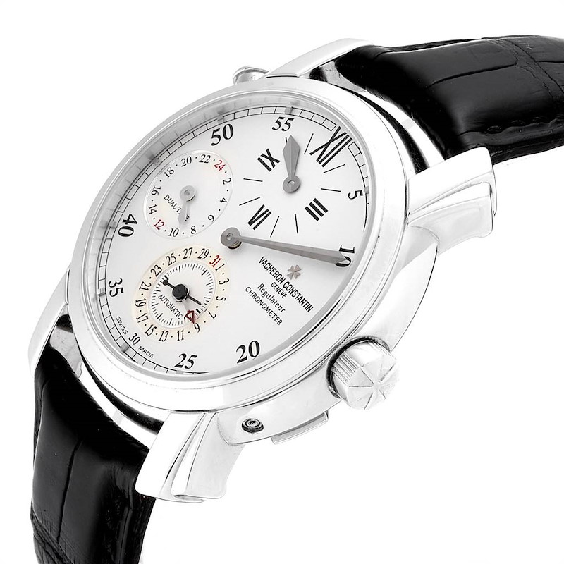 Vacheron Constantin Malte Dual Time Regulator White Gold Mens Watch 42005