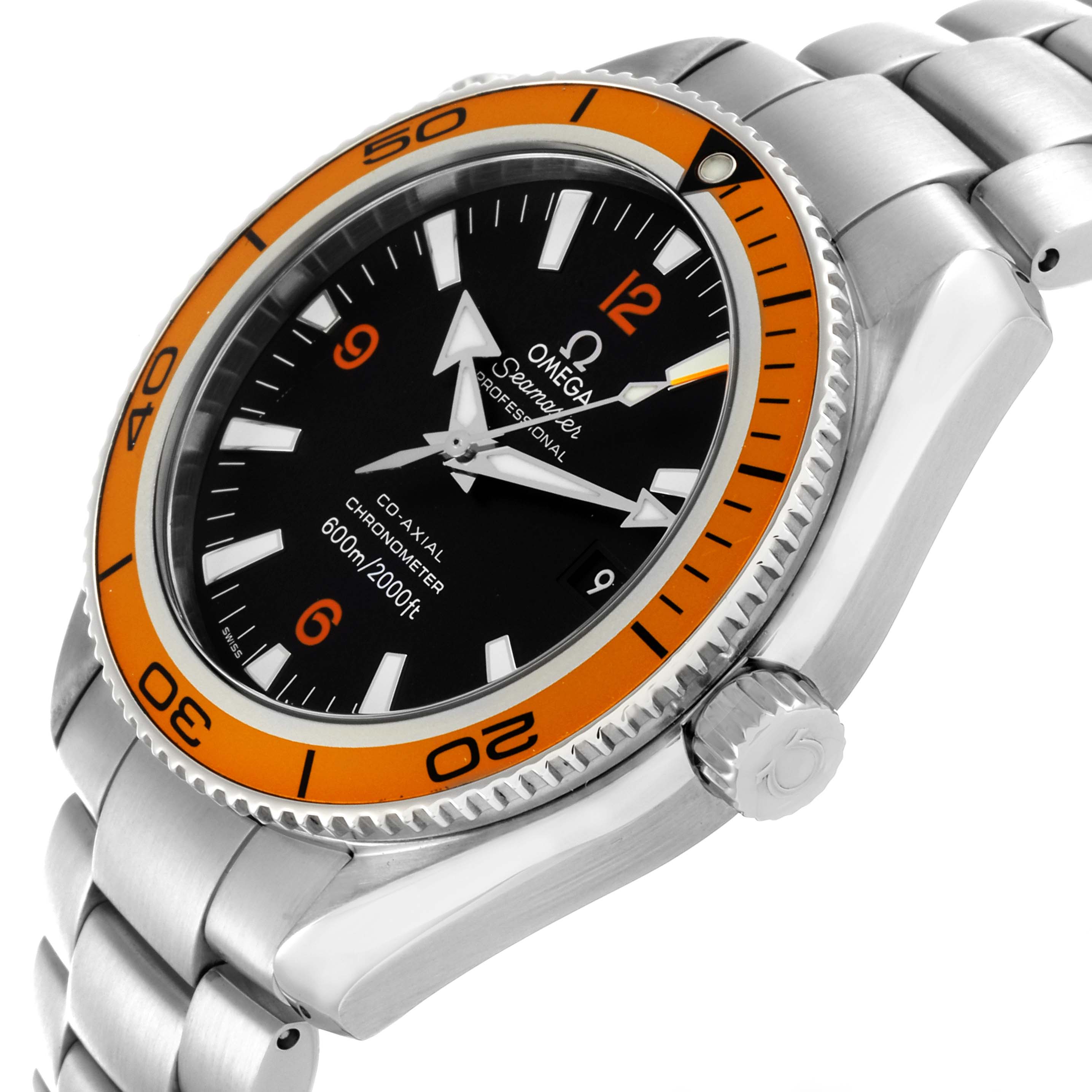 Omega Seamaster Planet Ocean Orange Bezel Steel Mens Watch 42.0 MM 2209.50.00 Card