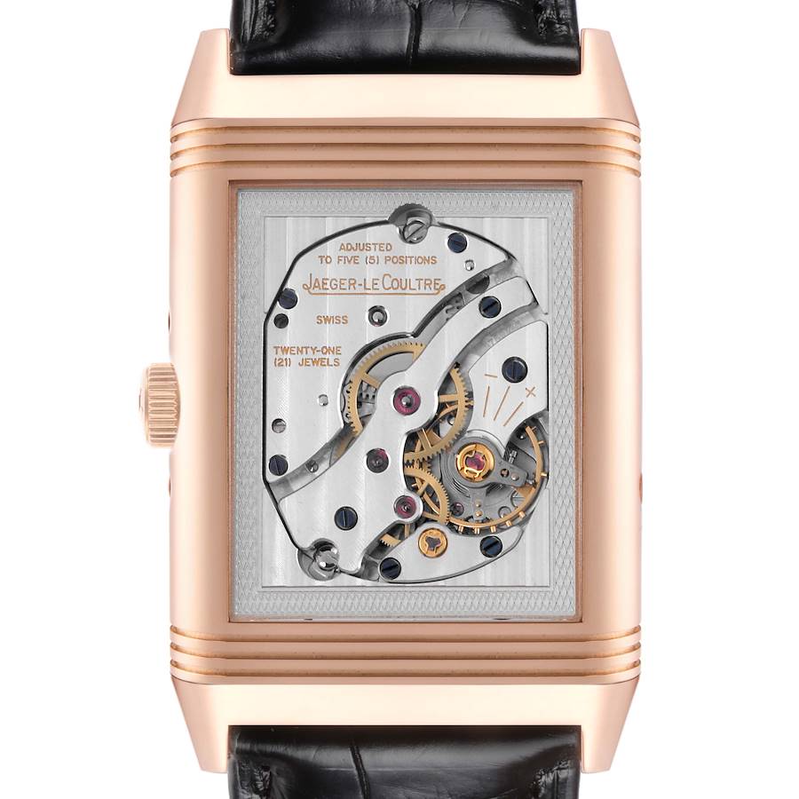 Jaeger LeCoultre Grande Reverso Calendar Rose Gold Mens Watch Q3752520 Papers