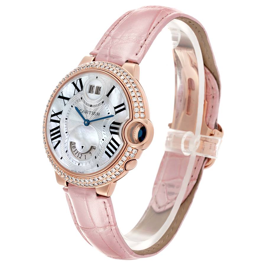 Cartier Ballon Bleu Mother of Pearl Rose Gold Diamond Watch WE902018