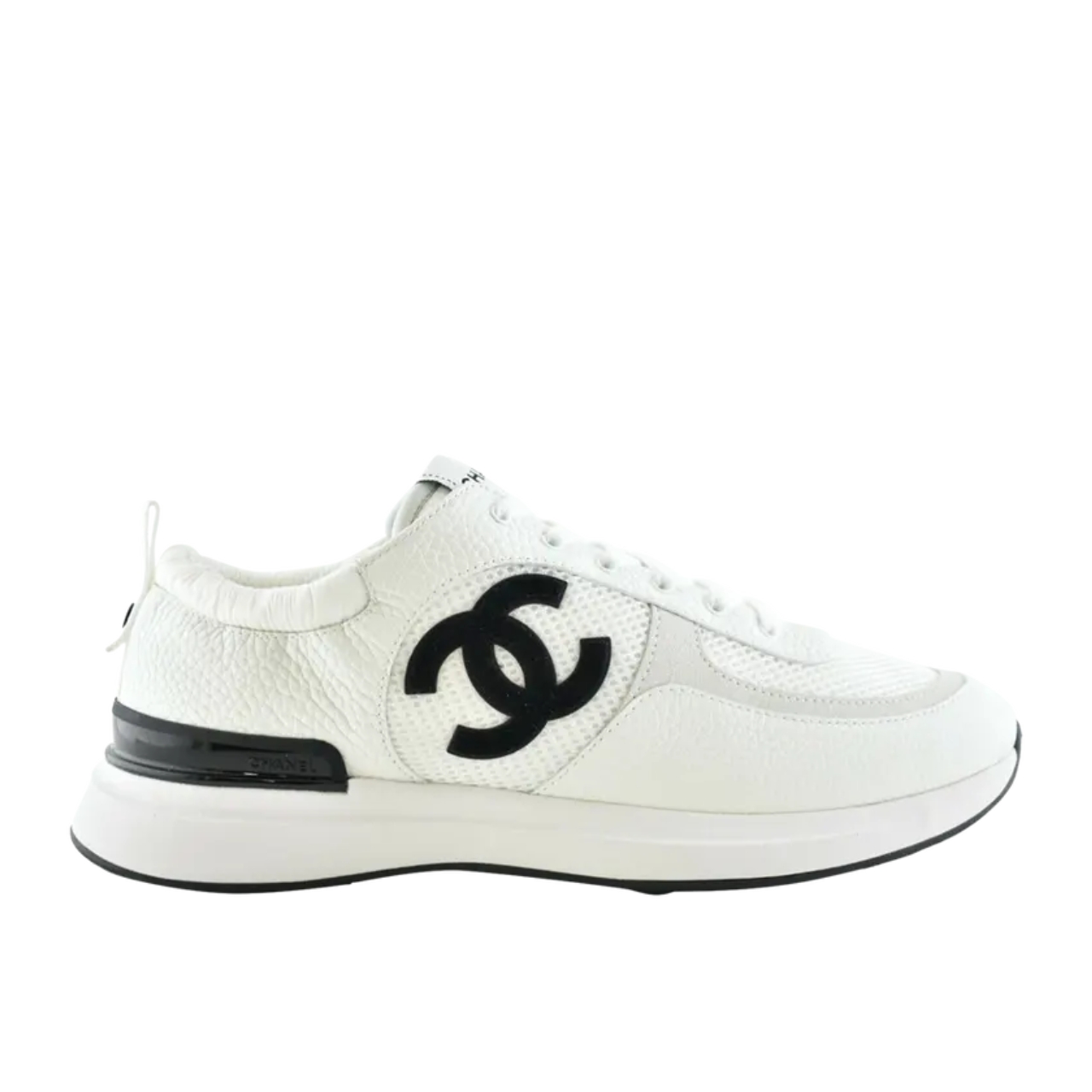 Chanel Mesh Suede Sneaker White Black G37492 Y55236 10601