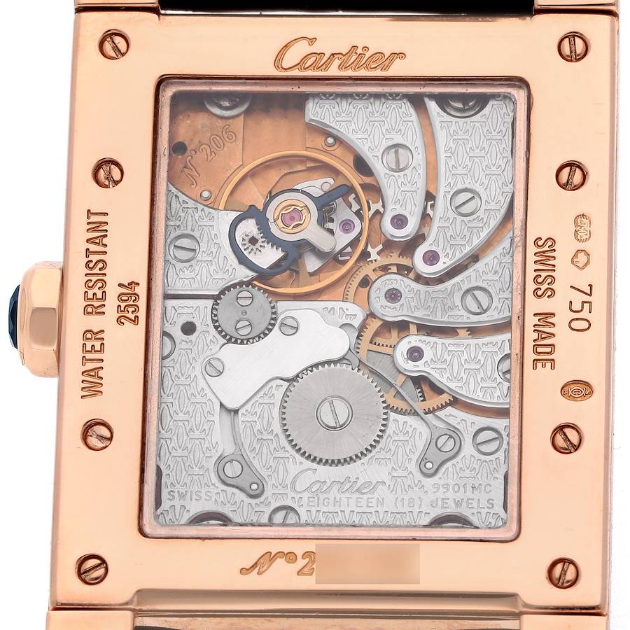 Cartier Tank a Vis Dual Time Rose Gold Mens Watch W1537651