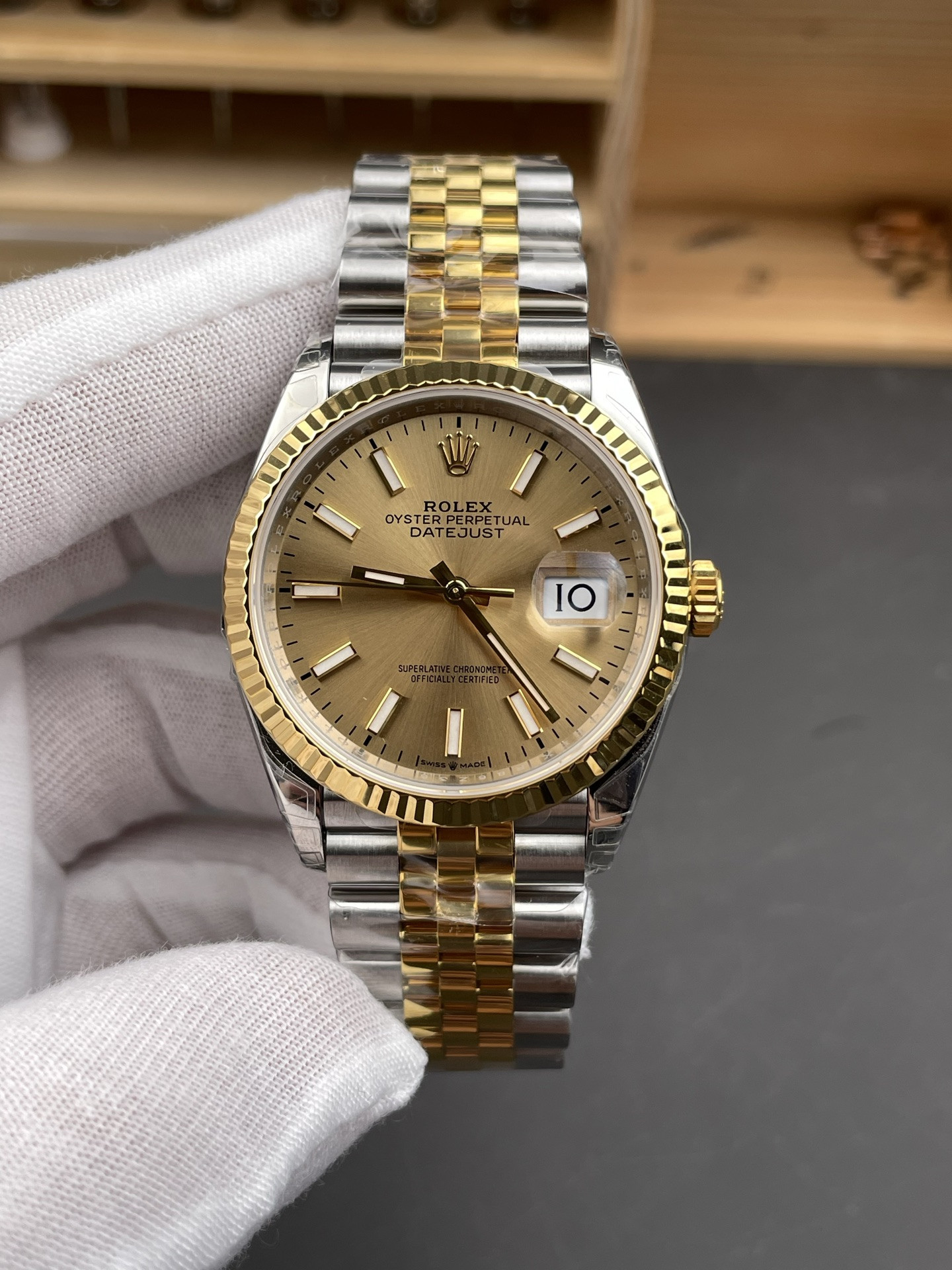 Two-Tone Gold Stick Marker Datejust