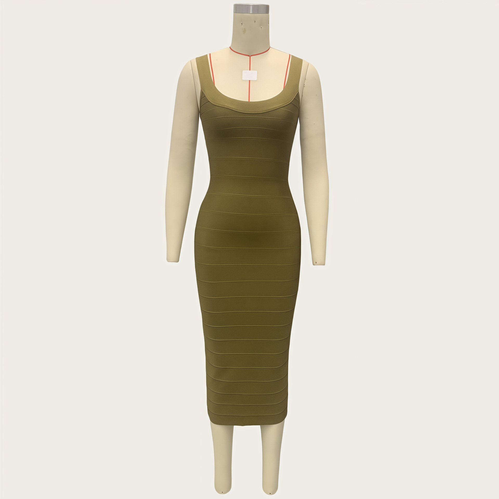 Women U-neck wide-strap sexy bandage skirt