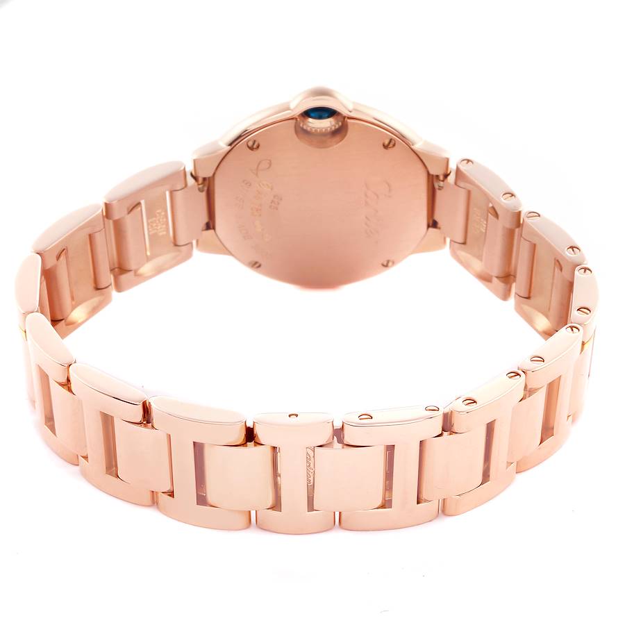 Cartier Ballon Bleu 28 Silver Dial Rose Gold Ladies Watch W69002Z2