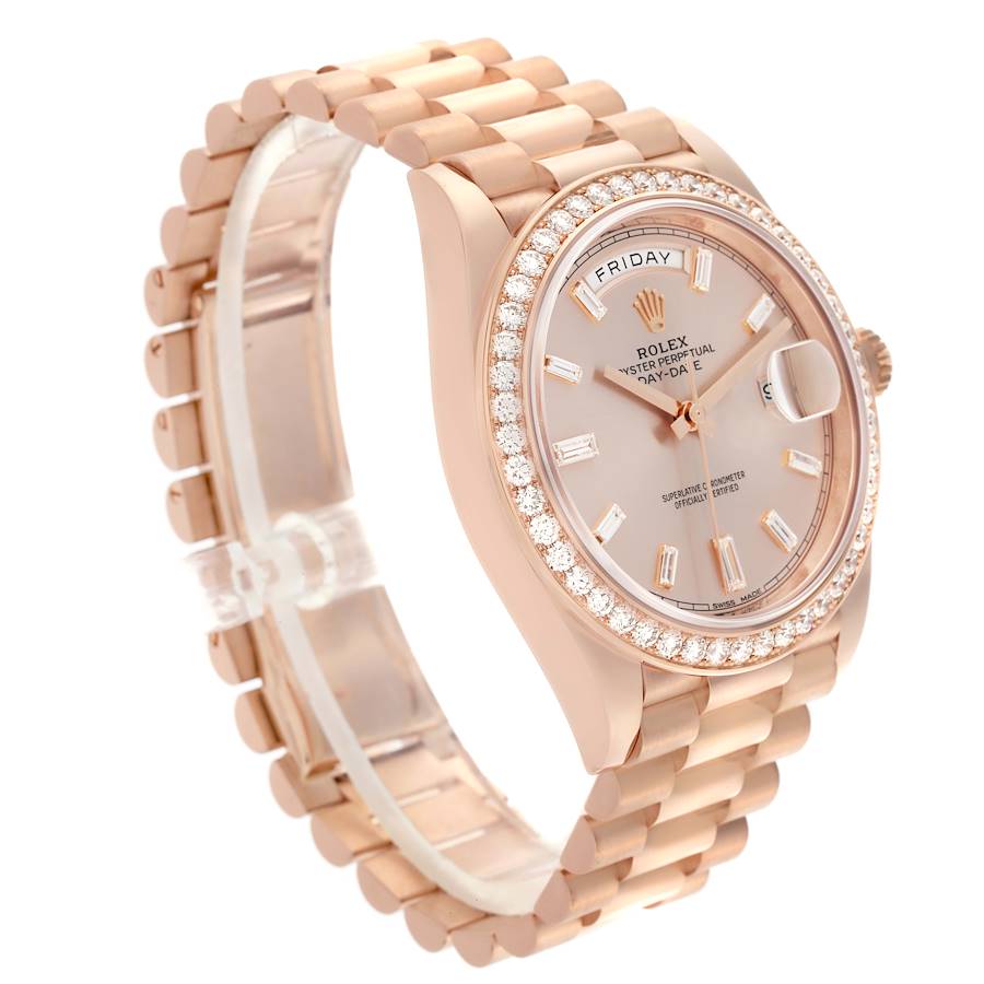Rolex Day-Date 40 President Rose Gold Diamond Mens Watch 228345