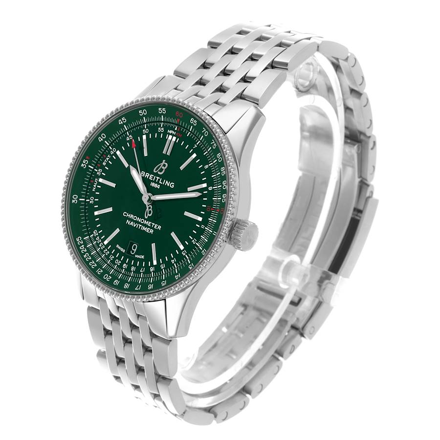 Breitling Navitimer 41 Green Dial Steel Mens Watch A17326