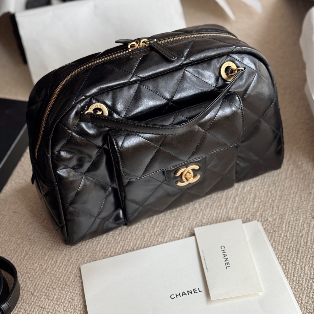 Chanel Bowling Bag Black 34cm