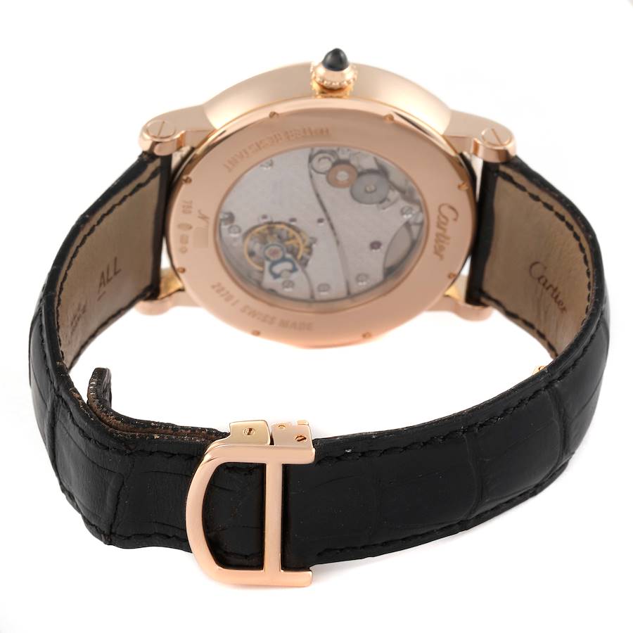 Cartier Rotonde Rose Gold Silver Dial Mens Watch W1550251