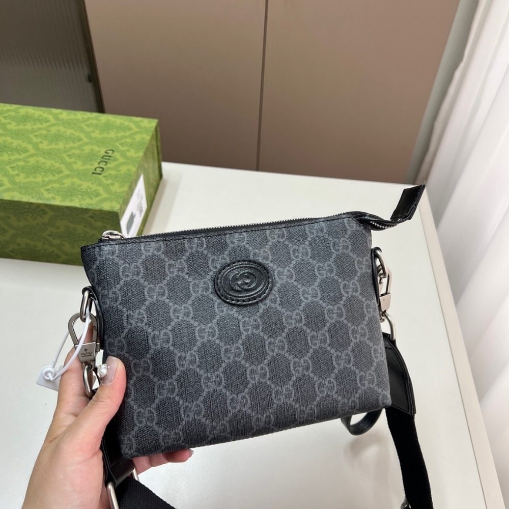 Gucci Messenger Bag With Interlocking G Black 29Cm 723306 92THN 1000