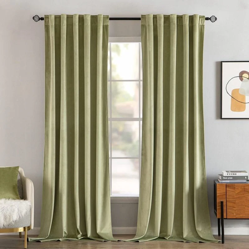 Custom Velvet Luxury Blackout Curtains  (2 Panels) - Back Tab & Rod Pocket