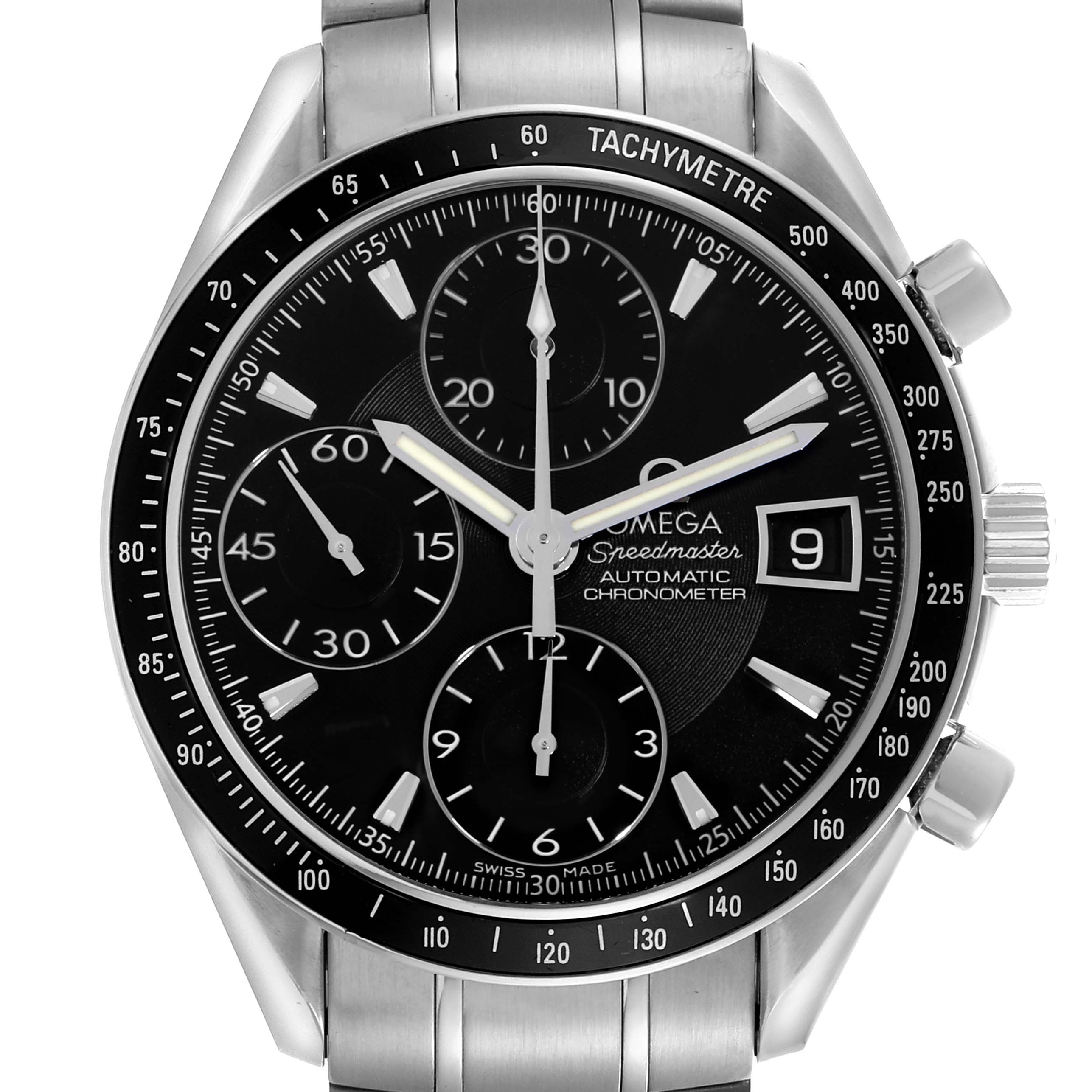 Omega Speedmaster Date Black Dial Steel Mens Watch 40.0 MM 3210.50.00 Card
