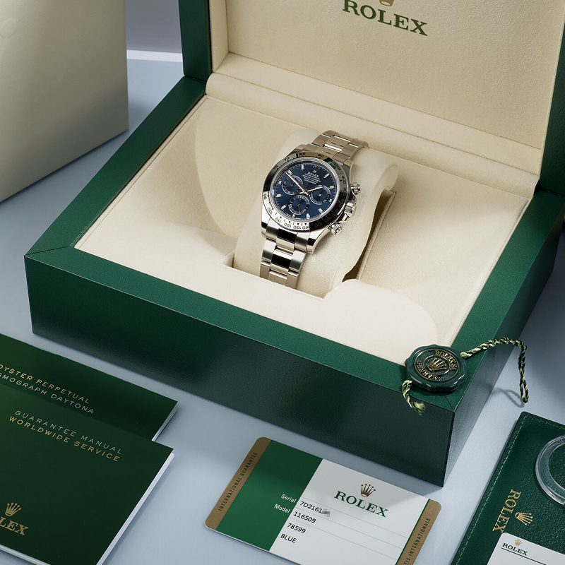 Rolex Cosmograph "Ghost" Daytona 40mm Bule 18ct White Gold m116509 Series in 2022 Unworn