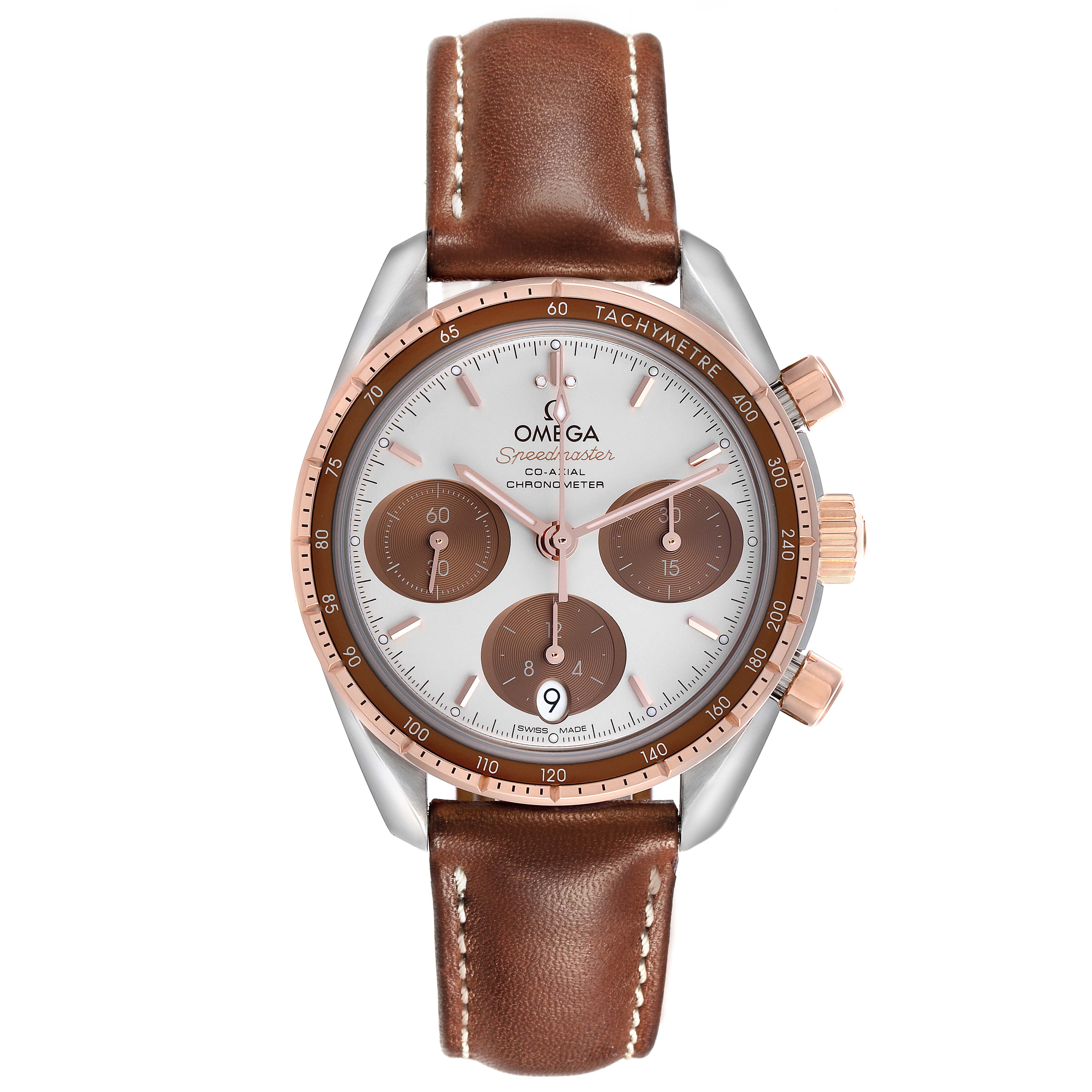 Omega Speedmaster Chronograph Steel Rose Gold Watch 38.0 MM 324.23.38.50.02.002