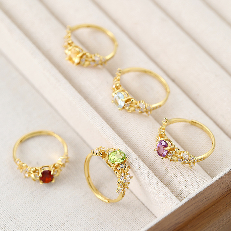GemVibra Open Statement Ring with Mixed Crystals & Rhinestone Accents