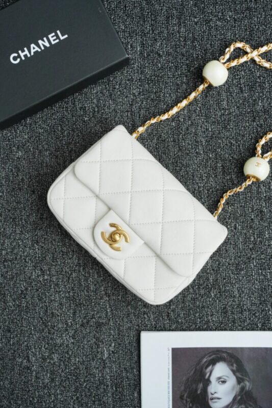 CHANEL CF Double Pearl White