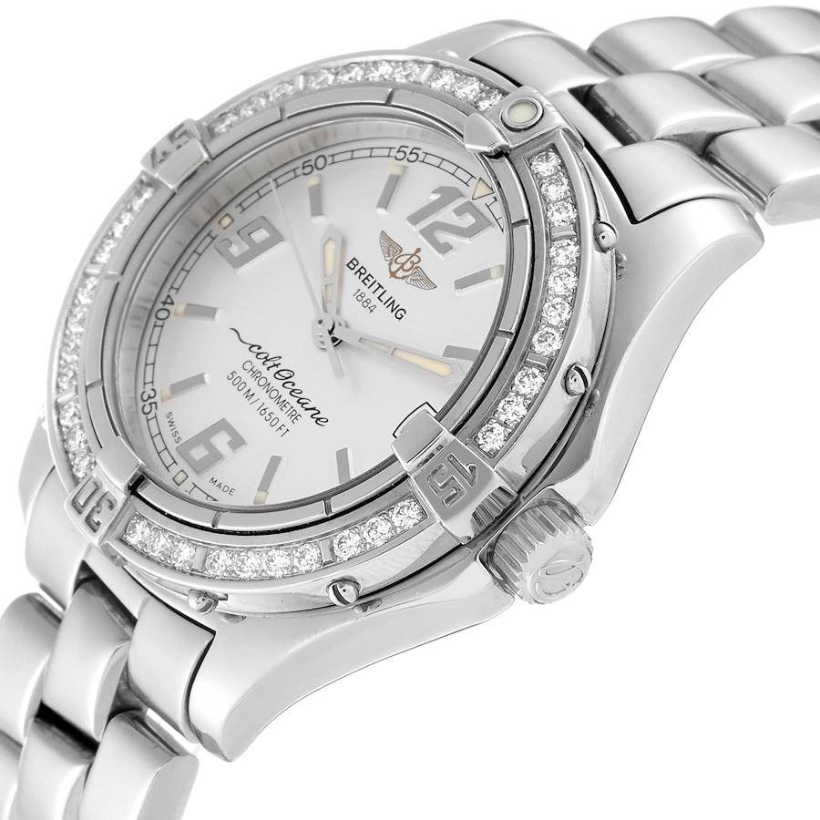 Breitling Colt Oceane Silver Dial Diamond Steel Ladies Watch A57350
