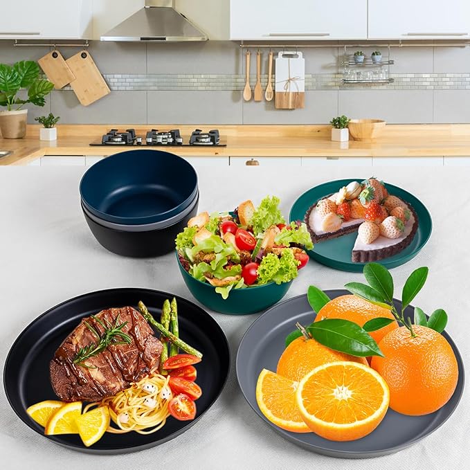 EI 12pcs Wheat Straw Plates