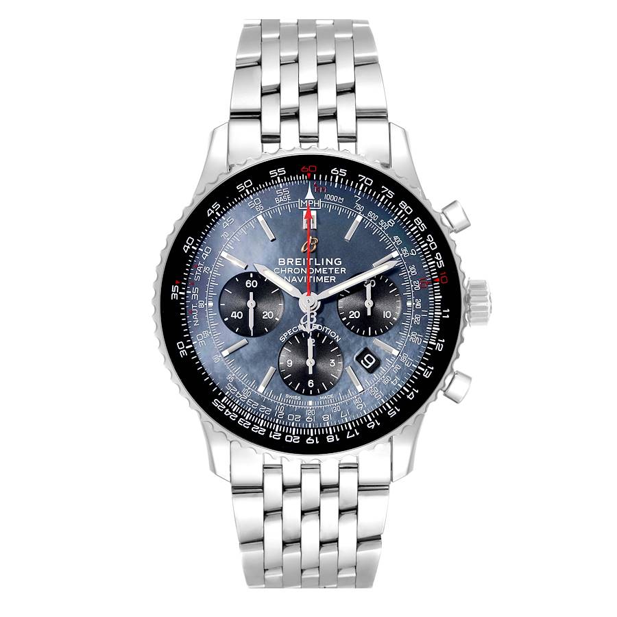 Breitling Navitimer 01 Blue Mother of Pearl Dial Steel Mens Watch AB0121