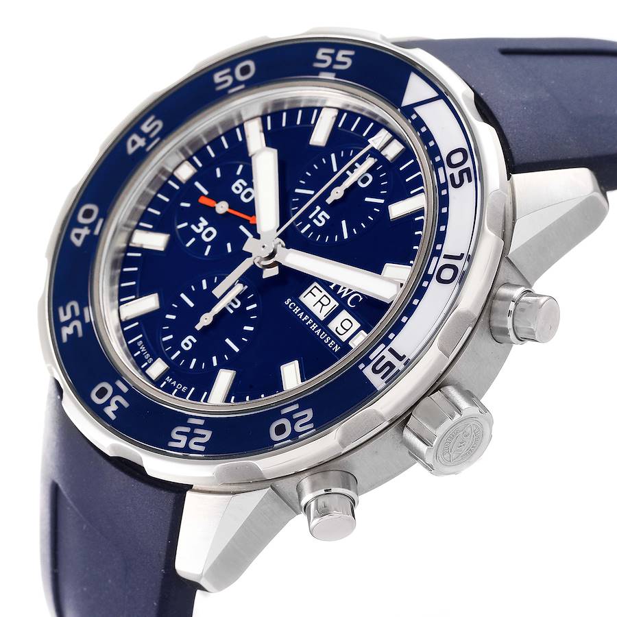 IWC Aquatimer Automatic Chrono Day Date Blue Strap Watch IW376711