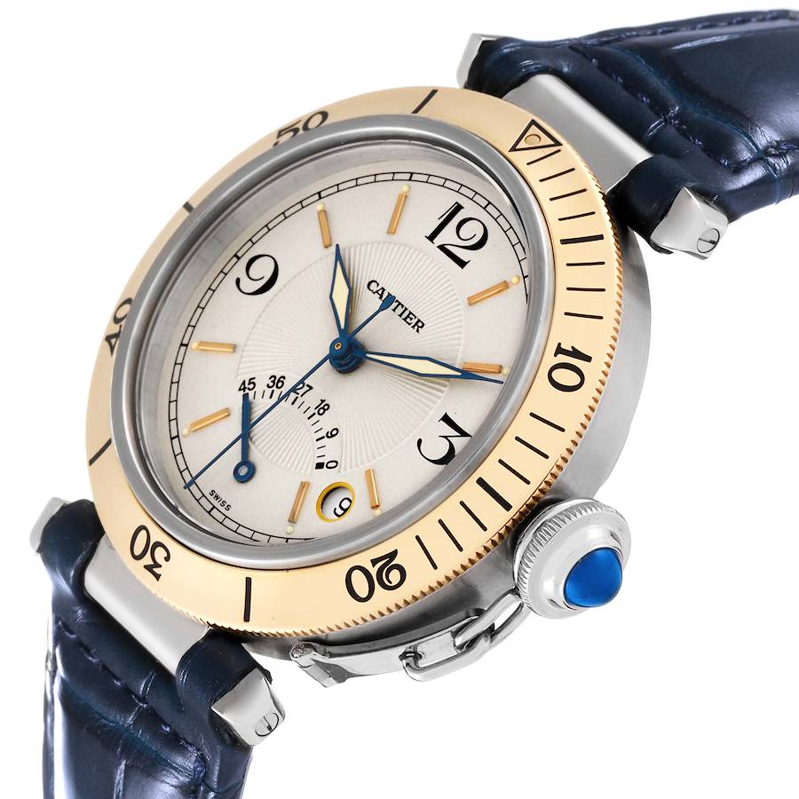 Cartier Pasha Power Reserve Steel Yellow Gold Mens Watch W3101255