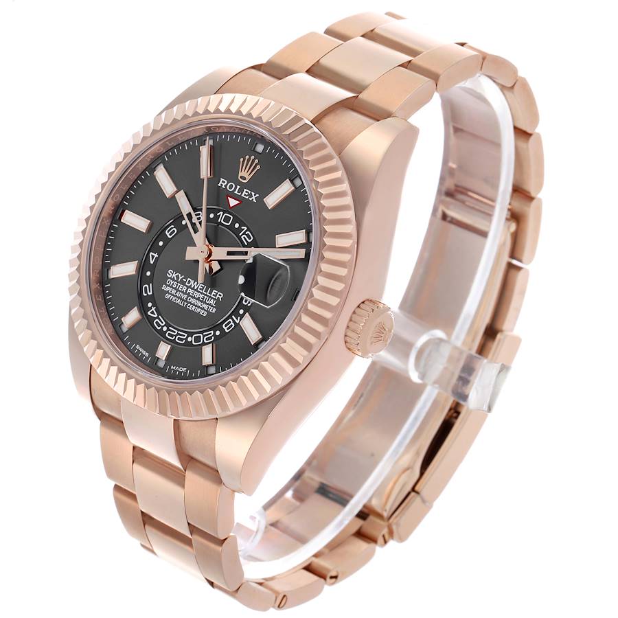 Rolex Sky-Dweller Rose Gold Slate Dial Mens Watch 326935