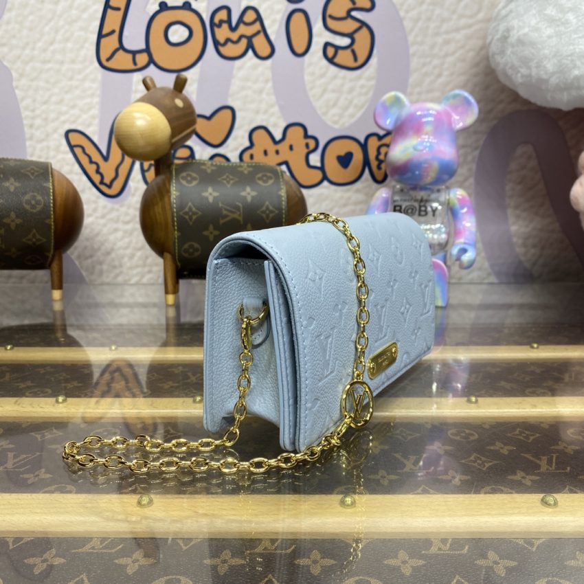 Replica Louis Vuitton Wallet On Chain Lily Sky Blue
