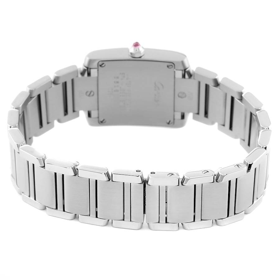 Cartier Tank Francaise Pink Double C Decor Steel Ladies Watch W51031Q3