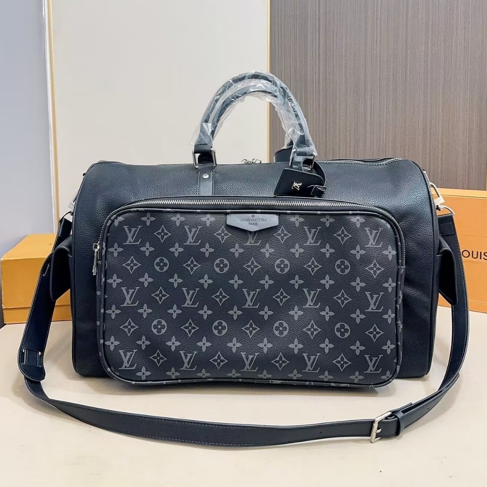 Louis Vuitton Keepall Bandoulière 50 Black And Grey 50cm