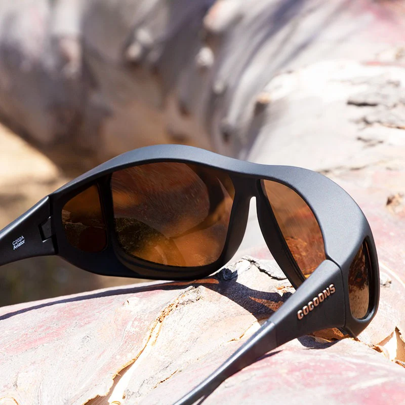 Extra Large Black Aviator Frame with Polarized Amber Lens