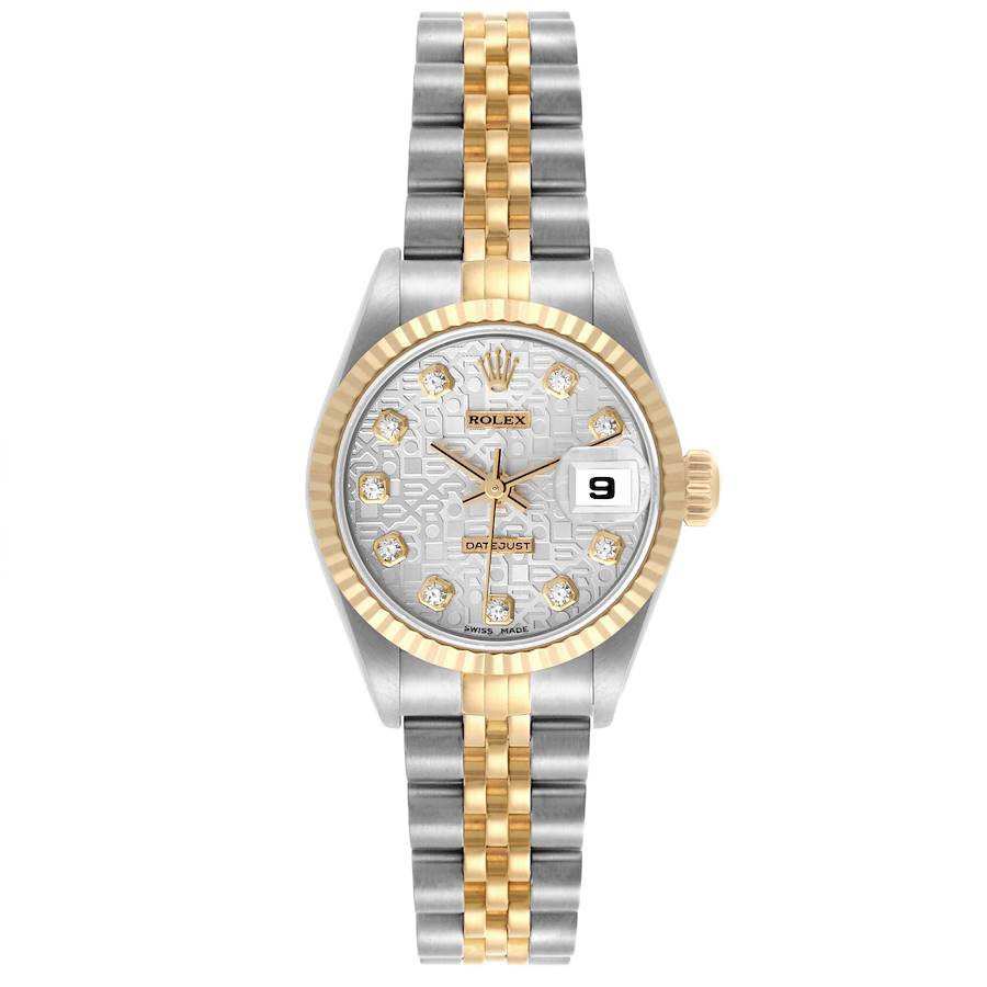 Rolex Datejust Silver Diamond Dial Steel Yellow Gold Ladies Watch 69173