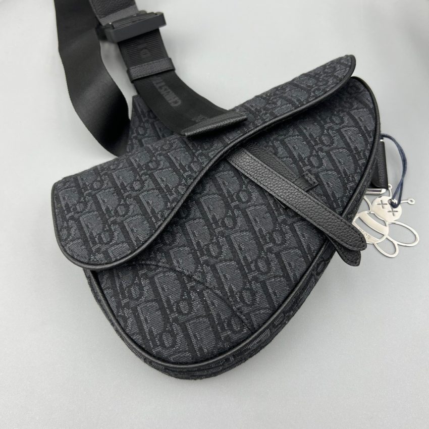 Replica Dior Saddle Bag Oblique Black