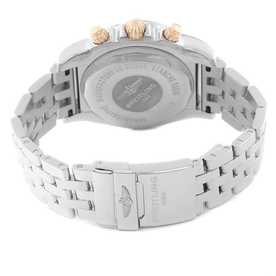Breitling Chronomat White Dial Steel Rose Gold Mens Watch IB0110